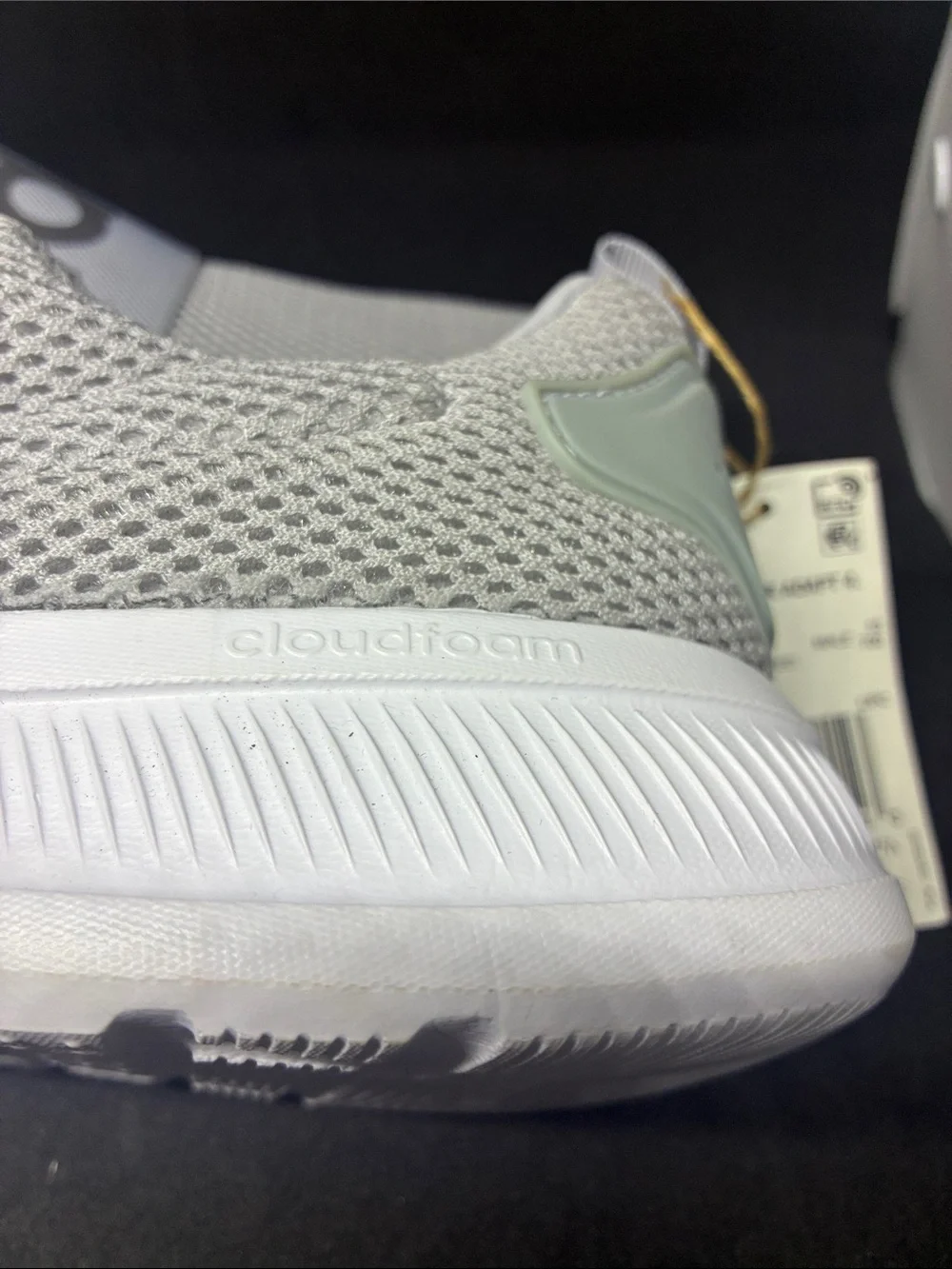 adidas Light Racer Adapt 4 Gray Slip-On Mesh Sneakers with Dark Gray Logo Band